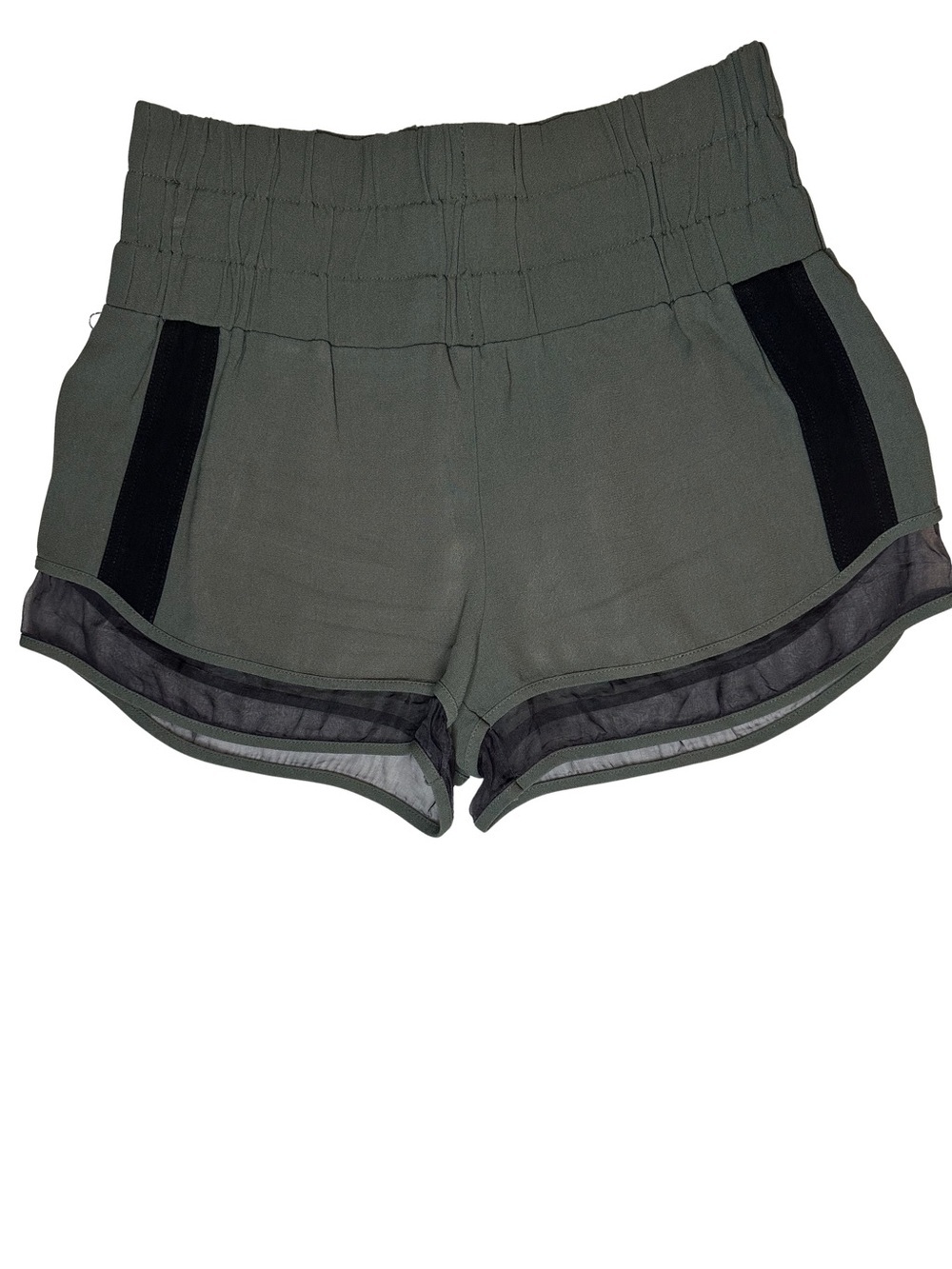 Rosa Cha Brazilian Designer Dolphin Hem Shorts Olive Green Resortwear 2/4